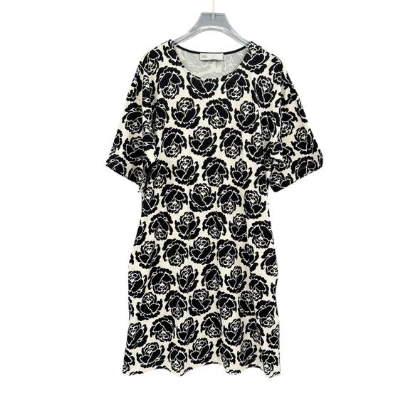 Tory Burch NWT L Rose Print Soft Knit Short Sleeve Cotton T-Shirt Dress - Picture 6 of 11